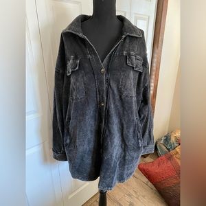 Bibi washed black oversized button up - XL